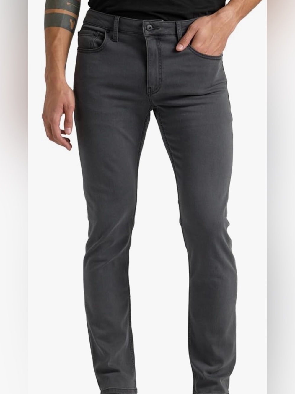 True Classic Stretch Jeans for Men Slim Fit Grey 36x32